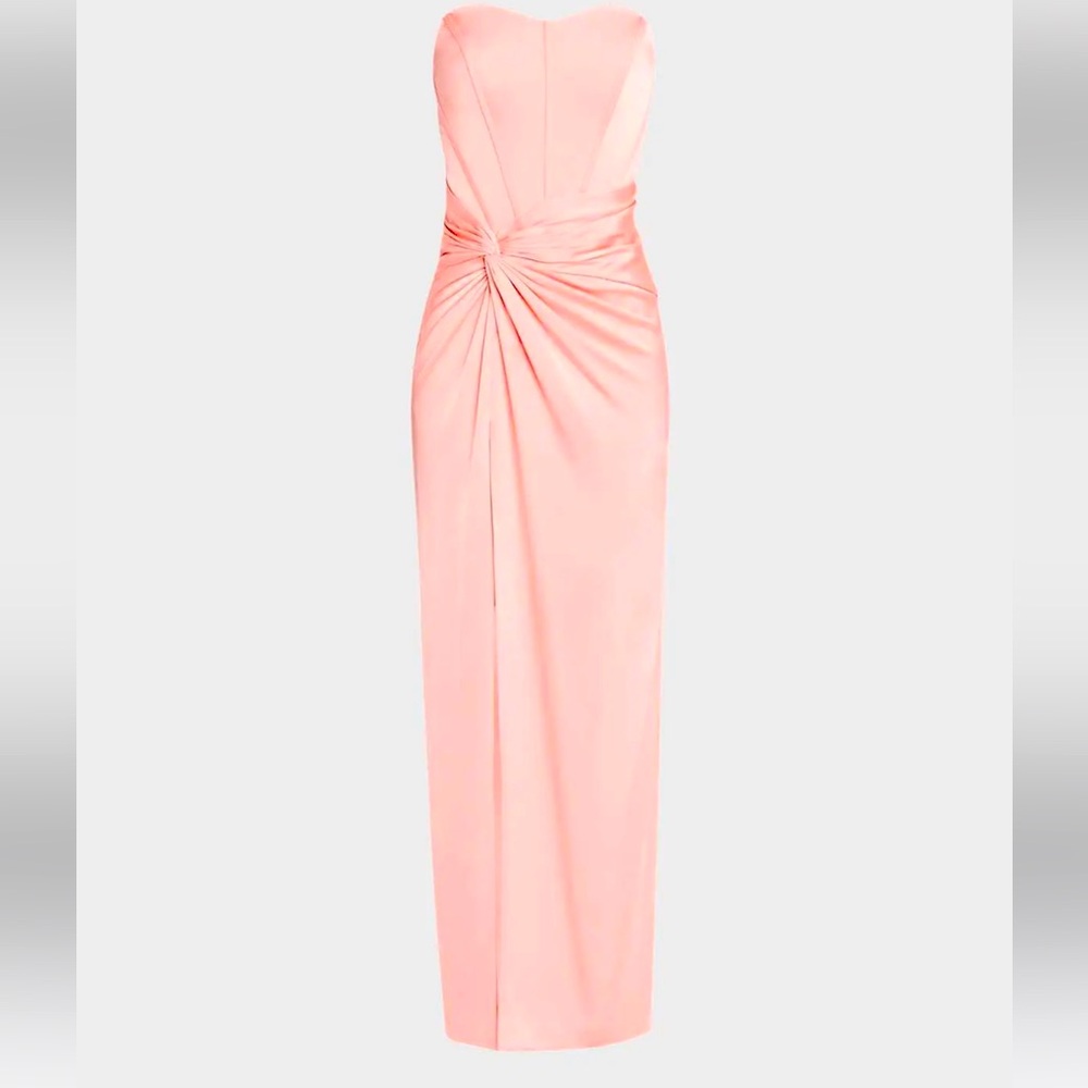 size four liv foster “coastal sun” peach pink gown